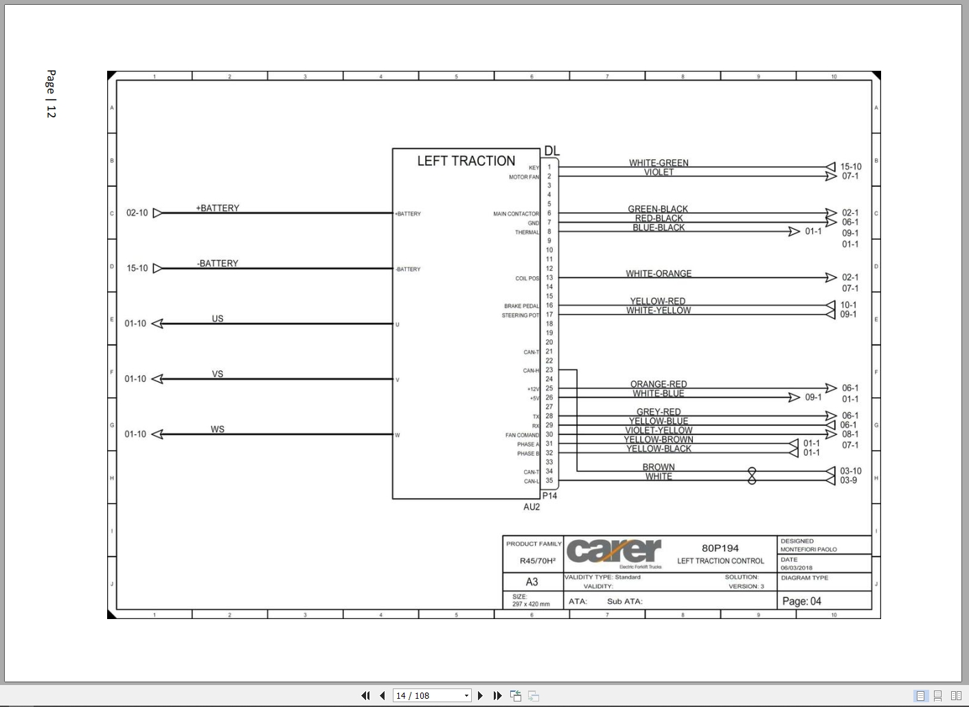 Carer Electric Forklift Truck R45H2 To KR80H2 Service Manual 2018 (3)