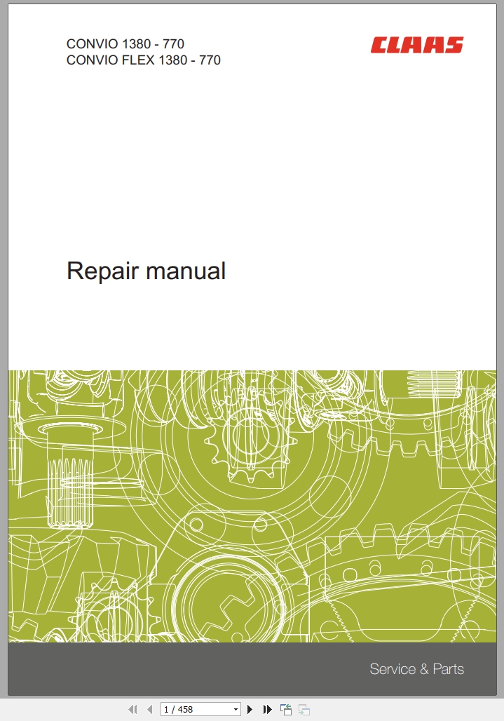 Claas Combines CONVIO 1380 770 Repair Manual Technical Manual (2)