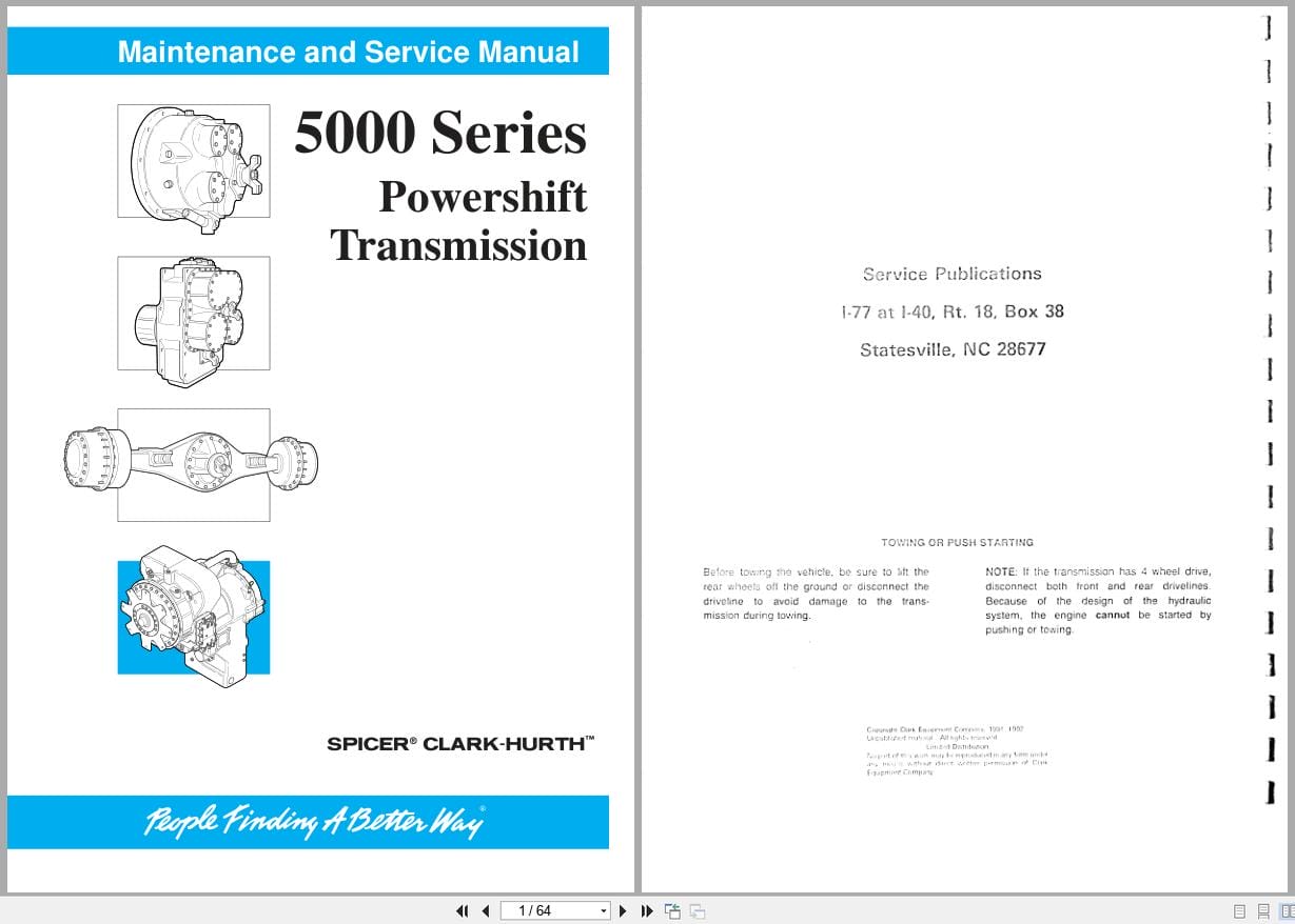 Clark Hurth Powershift Transmission 5000 Series Maintenance Service Manual EN (1)