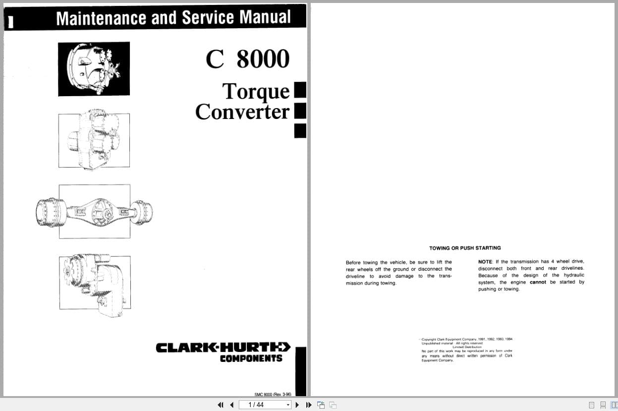 Clark Hurth Torque Converter C8000 Maintenance Service Manual EN (1)