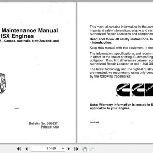 Cummins Engine Signature ISX Operation Maintenance Manual 3666311 EN (1)
