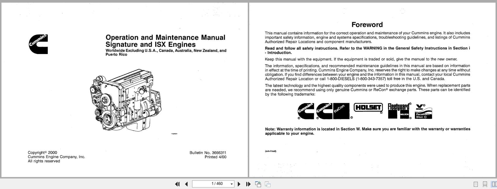 Cummins Engine Signature ISX Operation Maintenance Manual 3666311 EN (1)