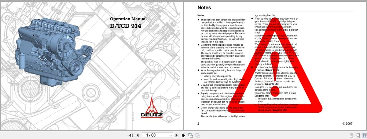 Deutz Engine D914 TCD914 Operation Manual 03123448en EN (1)