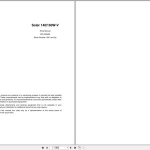 Doosan Excavator Solar 140W V 160W V Shop Manual 023 00065E (1)