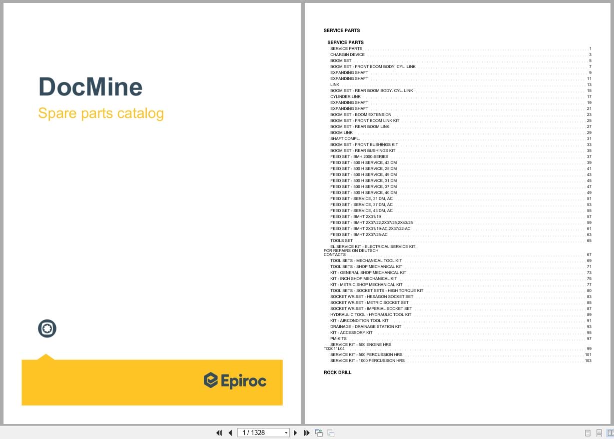 Epiroc Boomer S1D Spare Parts Catalog 8999267600 (1)