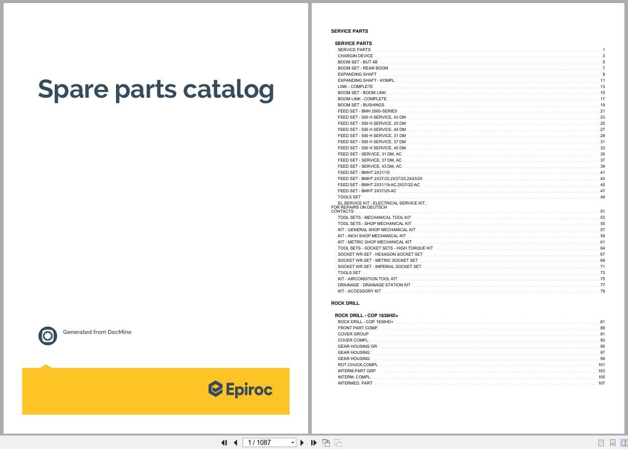 Epiroc Boomer T1D Spare Parts Catalog 8999557700 EN RU (1)