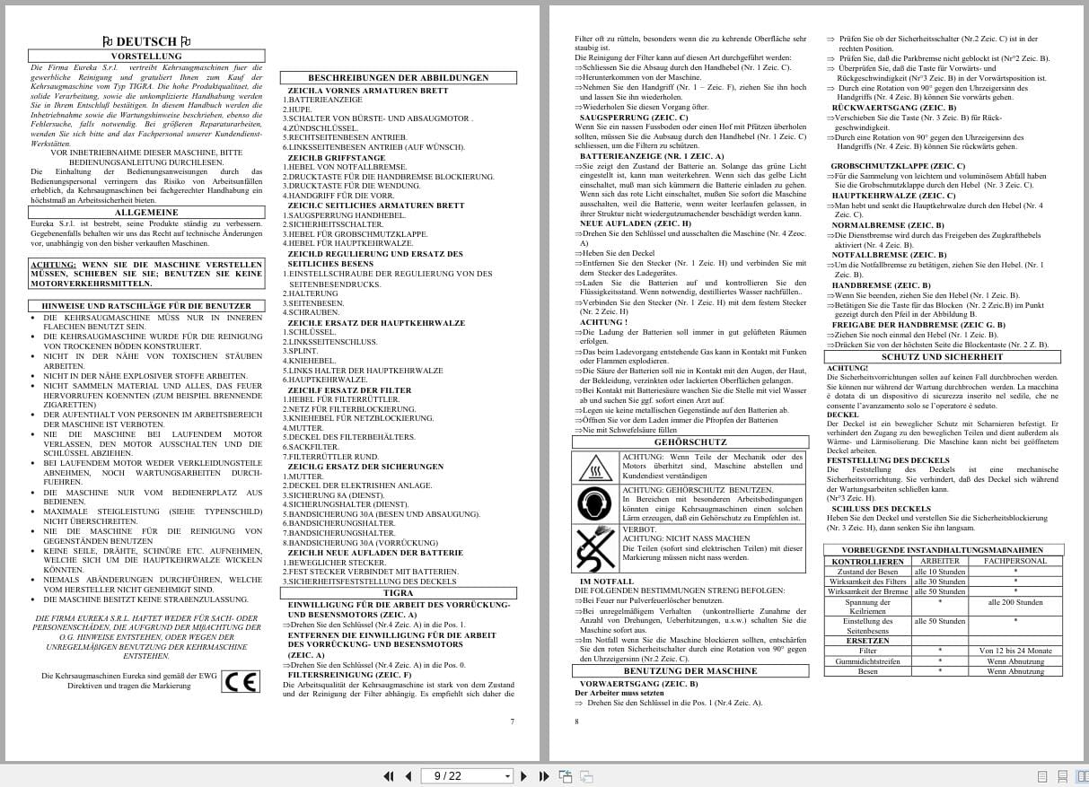 Eureka Sweeper Tigra Instruction Manual IT EN DE FR ES NL (2)