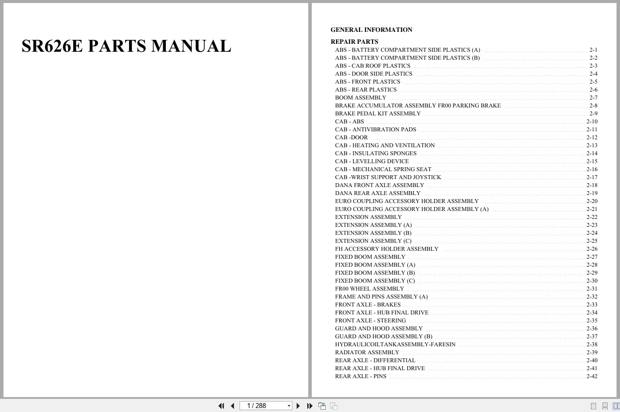 Faresin Electric Telehandler SR626E Parts Manual (1)