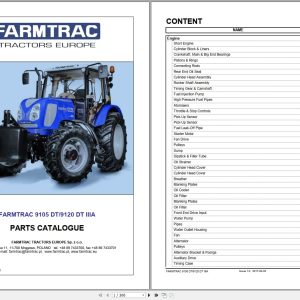 Farmtrac Tractor 9105DT 9120DT IIIA Parts Catalog 2017 (1)