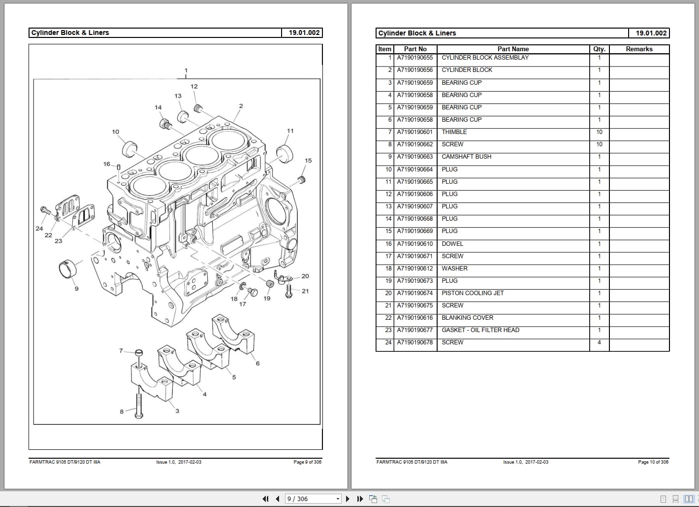 Farmtrac Tractor 9105DT 9120DT IIIA Parts Catalog 2017 (2)