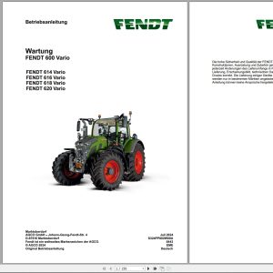 Fendt Tractor 600 Vario VIN 600 601 602 603 Operating Manual Electrical Schematic DE (1)