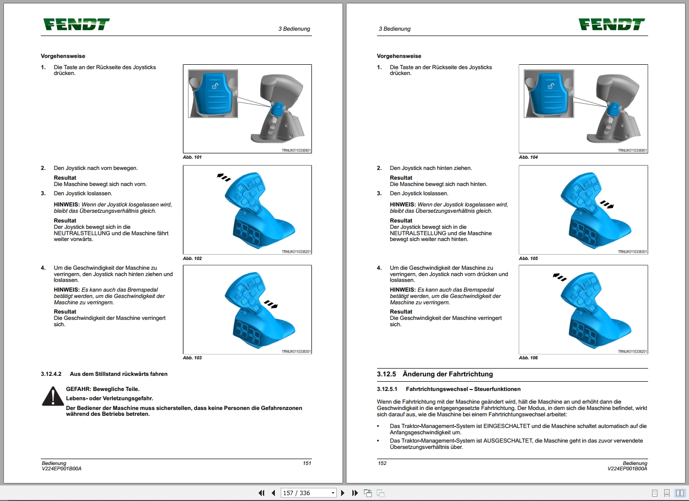 Fendt Tractor e100V e107V Vario Operation Maintenance Manuals DE (3)