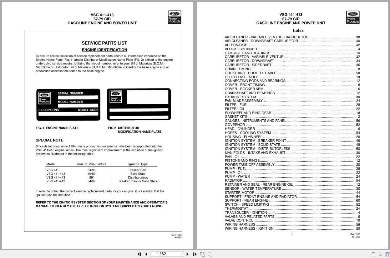 Ford Engine VSG 411 VSG 413 Parts Manual (1)