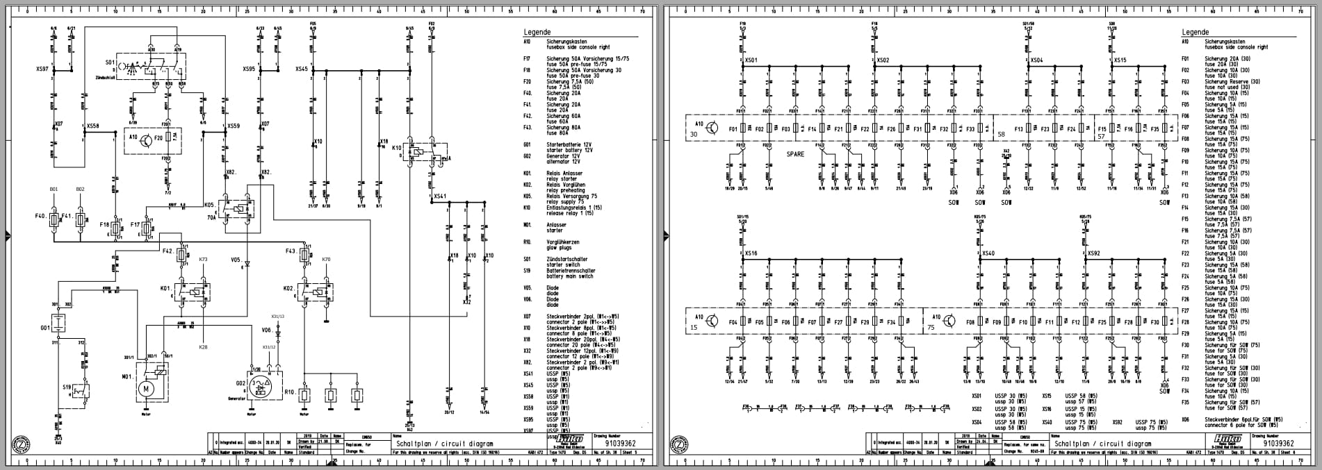 Hako Citymaster Sweeper 650 Electrical Schematic 91039362 (2)