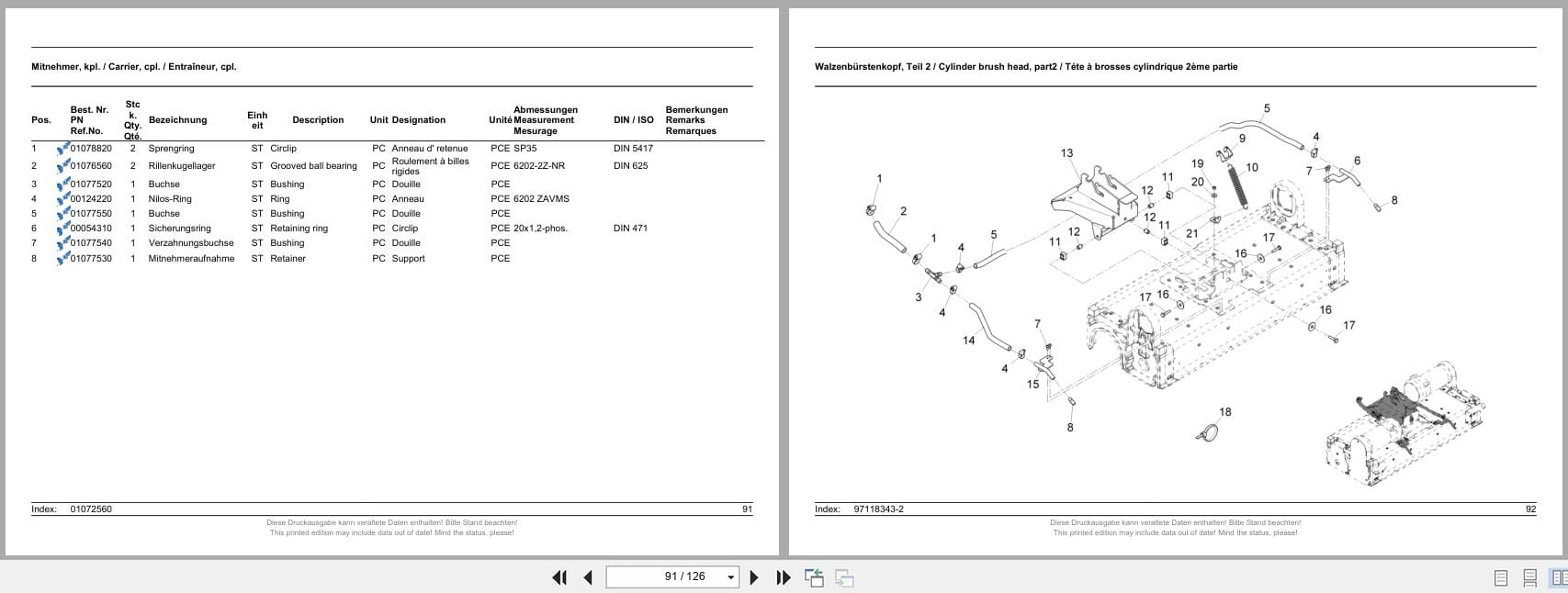 Hako Disk Scrubber Hakomatic B115R WZB Spare Parts List 85 00 1993 780 2013 DE EN FR (2)