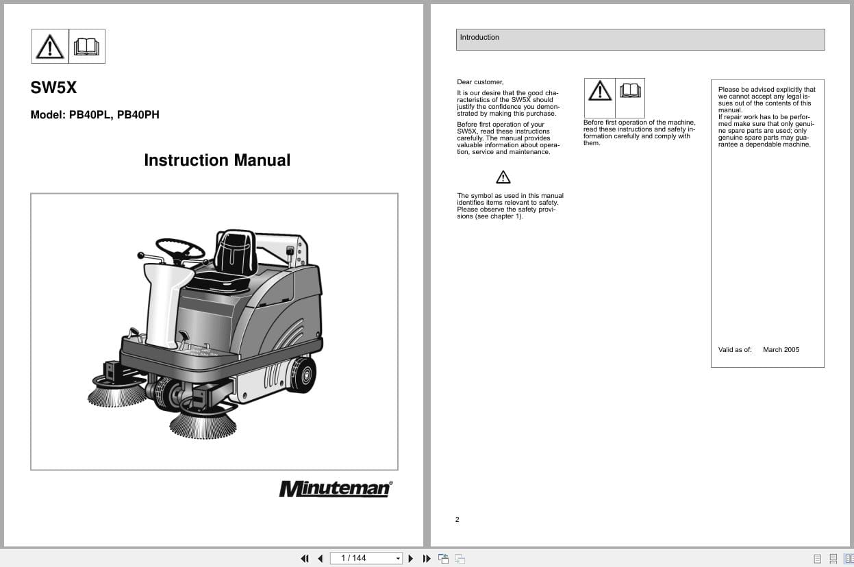 Hako Minuteman Sweeper Gas SW5X Instruction Manual Wiring Diagram (1)