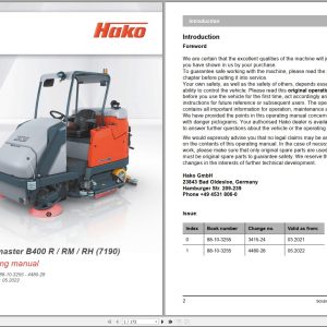 Hako Rider Scrubber B400R Service Manual (1)