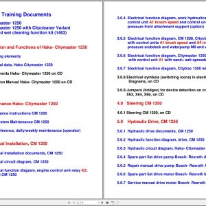 Hako Rider Sweeper CM1250 1433 Service Information (1)