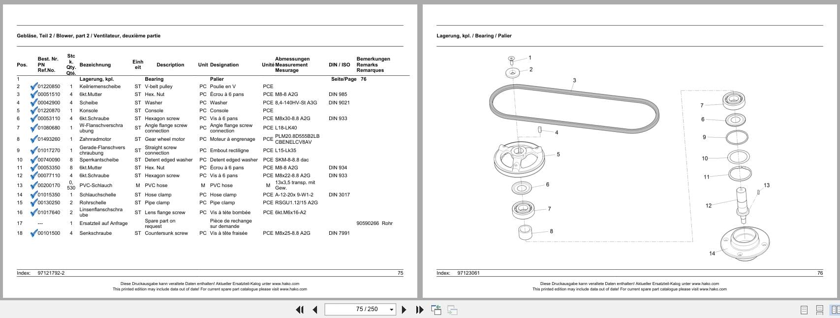 Hako Rider Sweeper Citymaster 1600 Option Spare Parts List 85 00 1993 750 DE EN FR (3)