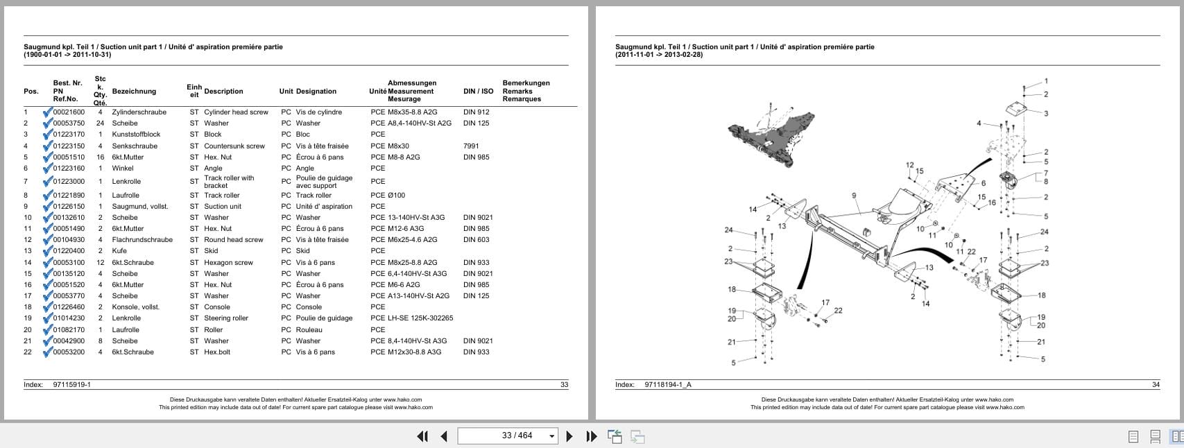 Hako Rider Sweeper Citymaster 2000 Option Spare Parts List 85 00 1993 750 DE EN FR (3)