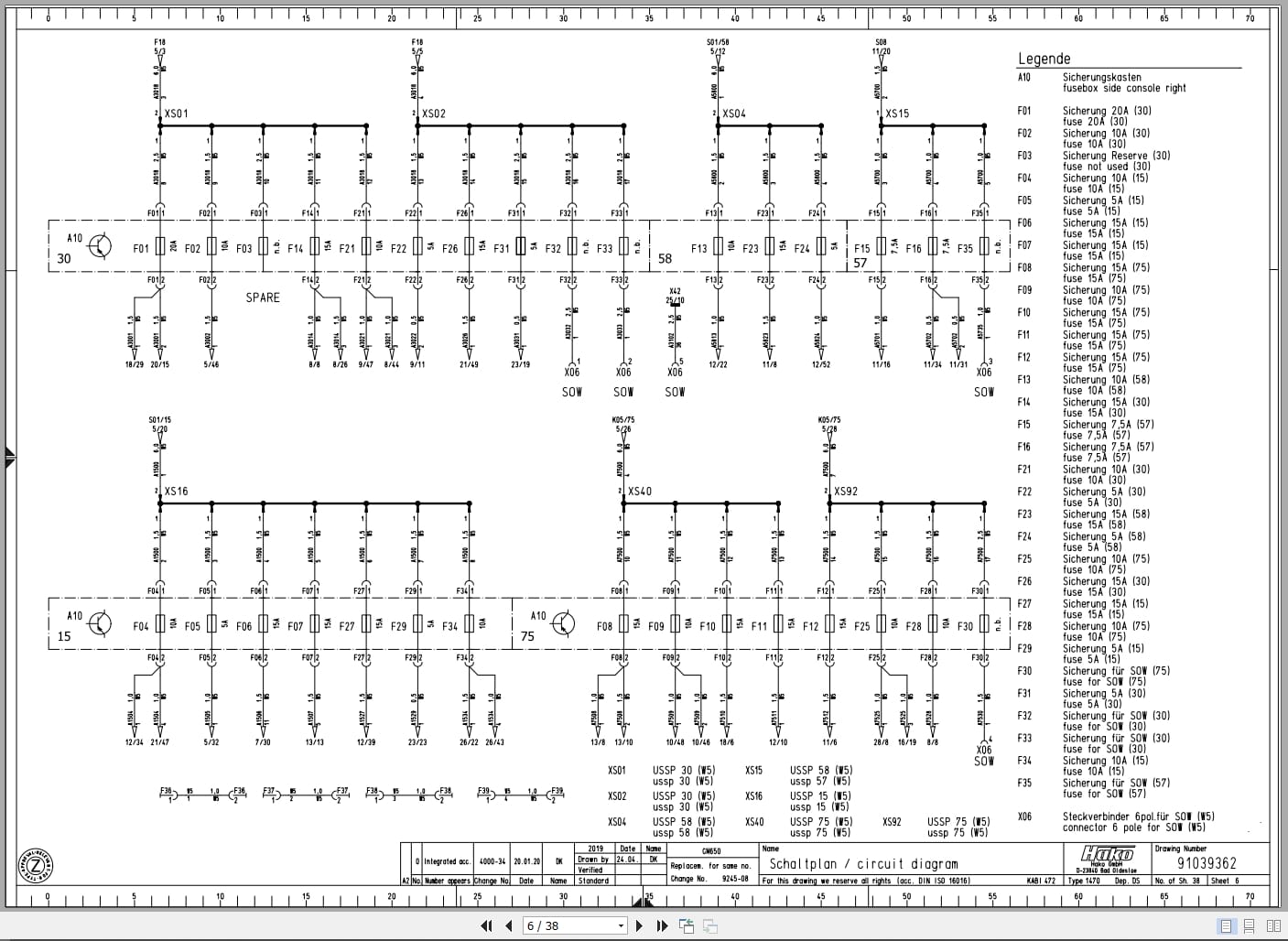 Hako Rider Sweeper Citymaster 650 Service Operation Diagnose Parts Manual (4)