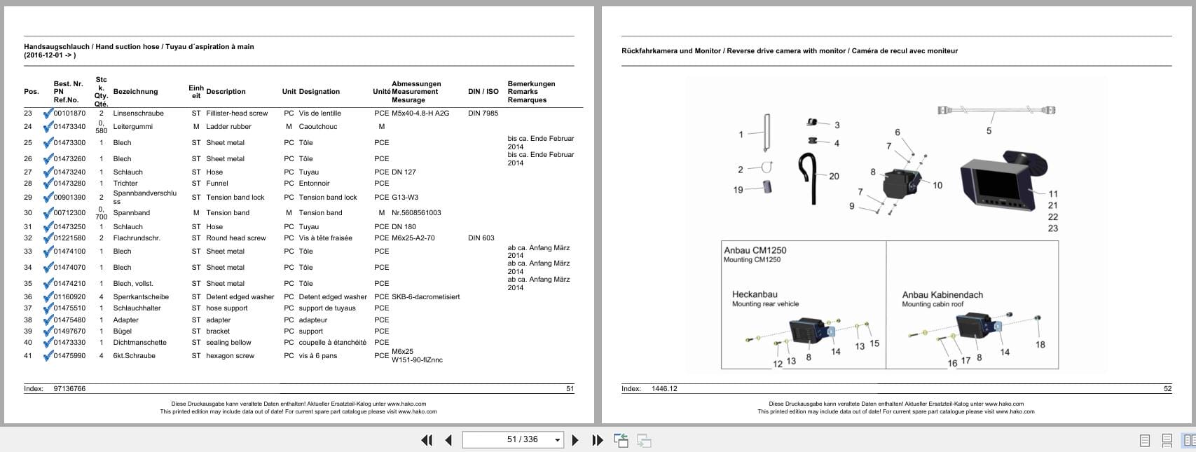 Hako Rider Sweeper Citymaster 650 Spare Parts List 81 60 1993 (2)