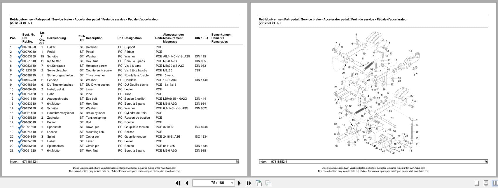 Hako Rider Sweeper Scrubmaster B310 R CL TB 1020 With Spare Parts List 85 00 1993 750 (2)