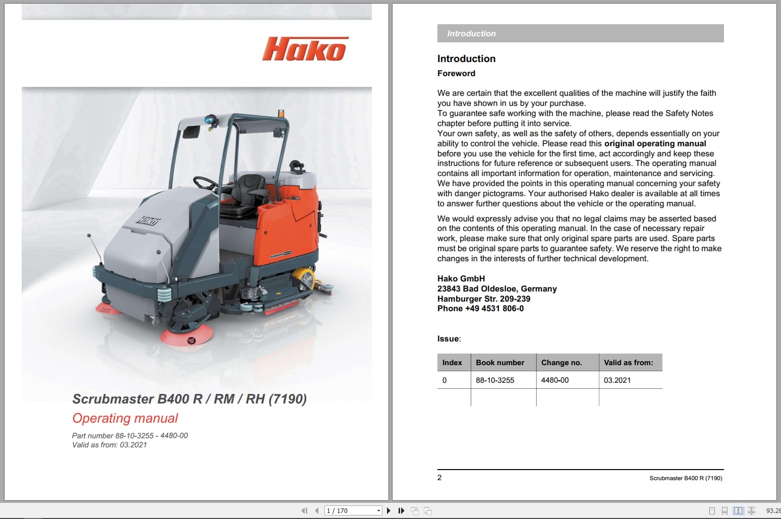 Hako Scrubber Scrubmater 400 Series Service Info (1)
