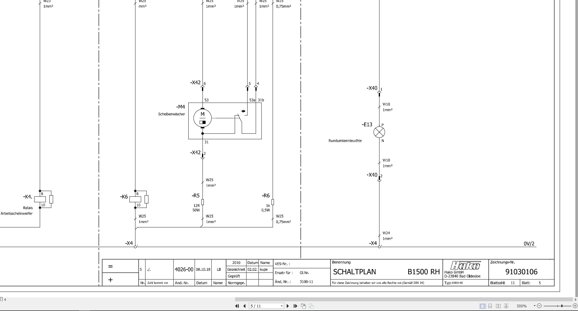 Hako Sweeper 1500 Hydraulic And Electrical Schematic (2)