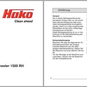 Hako Sweeper 1500RH Option Instruction (1)