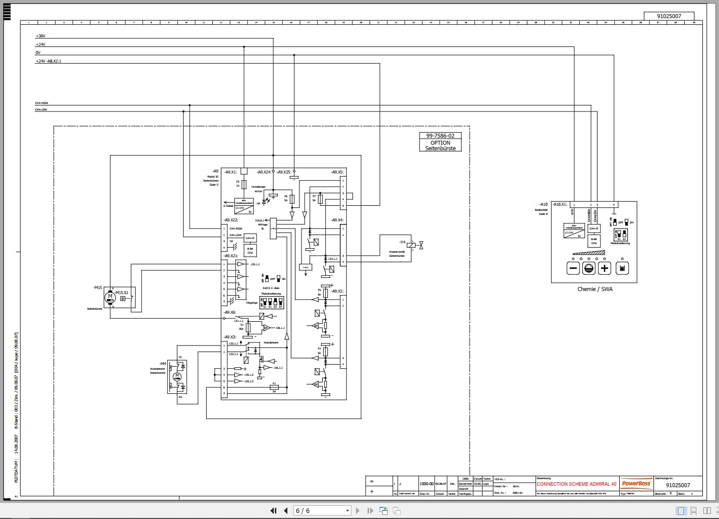 Hako Sweeper ADM40D ADM40DDS Disk Brush Connection Schematic 91025007 (2)