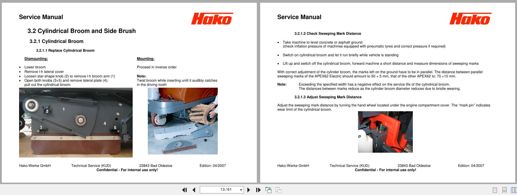 Hako Sweeper APEX62 LPG Diesel Electric Service Manual 2007 (2)