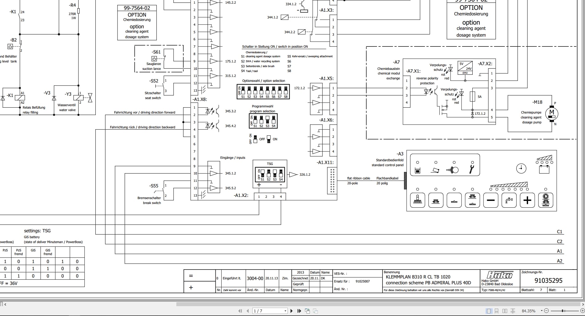 Hako Sweeper Admiral Plus 40D B310 R CL TB 1020 Wiring Diagram (1)