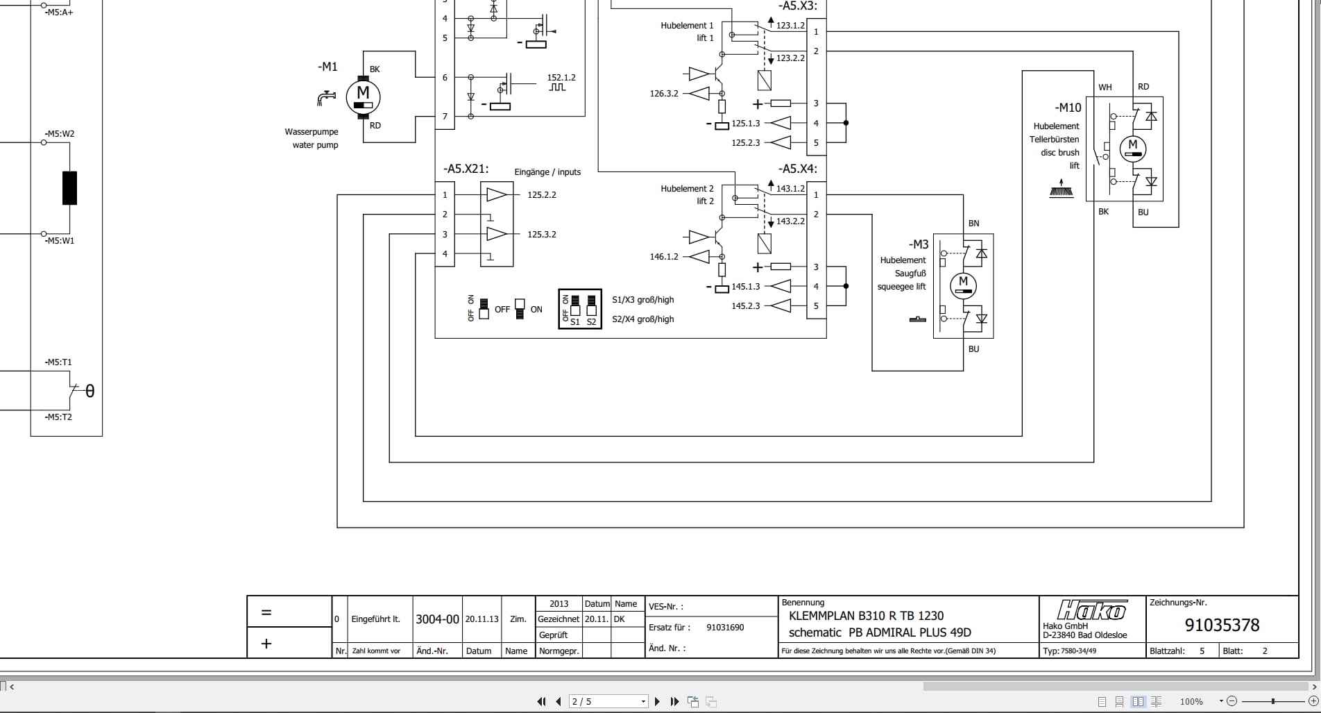 Hako Sweeper Admiral Plus 49D B310 R TB 1230 Wiring Diagram (2)