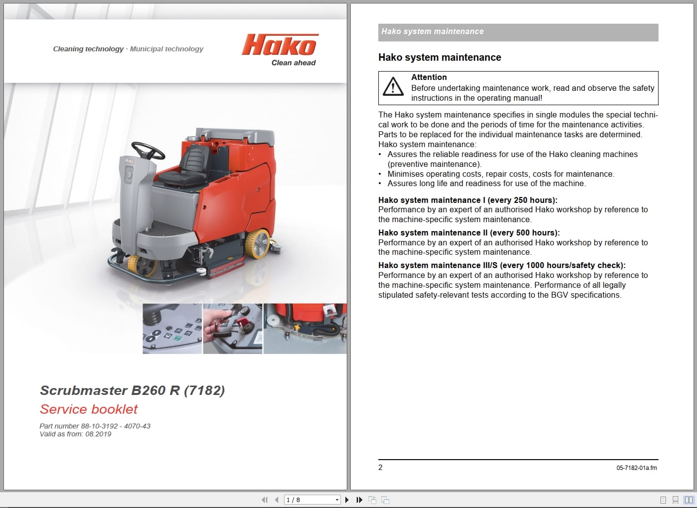 Hako Sweeper B260R Service Booklet (1)