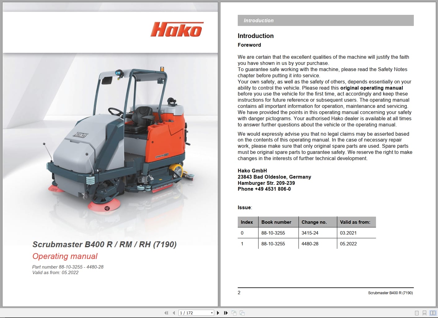 Hako Sweeper B400R Service Manual (1)