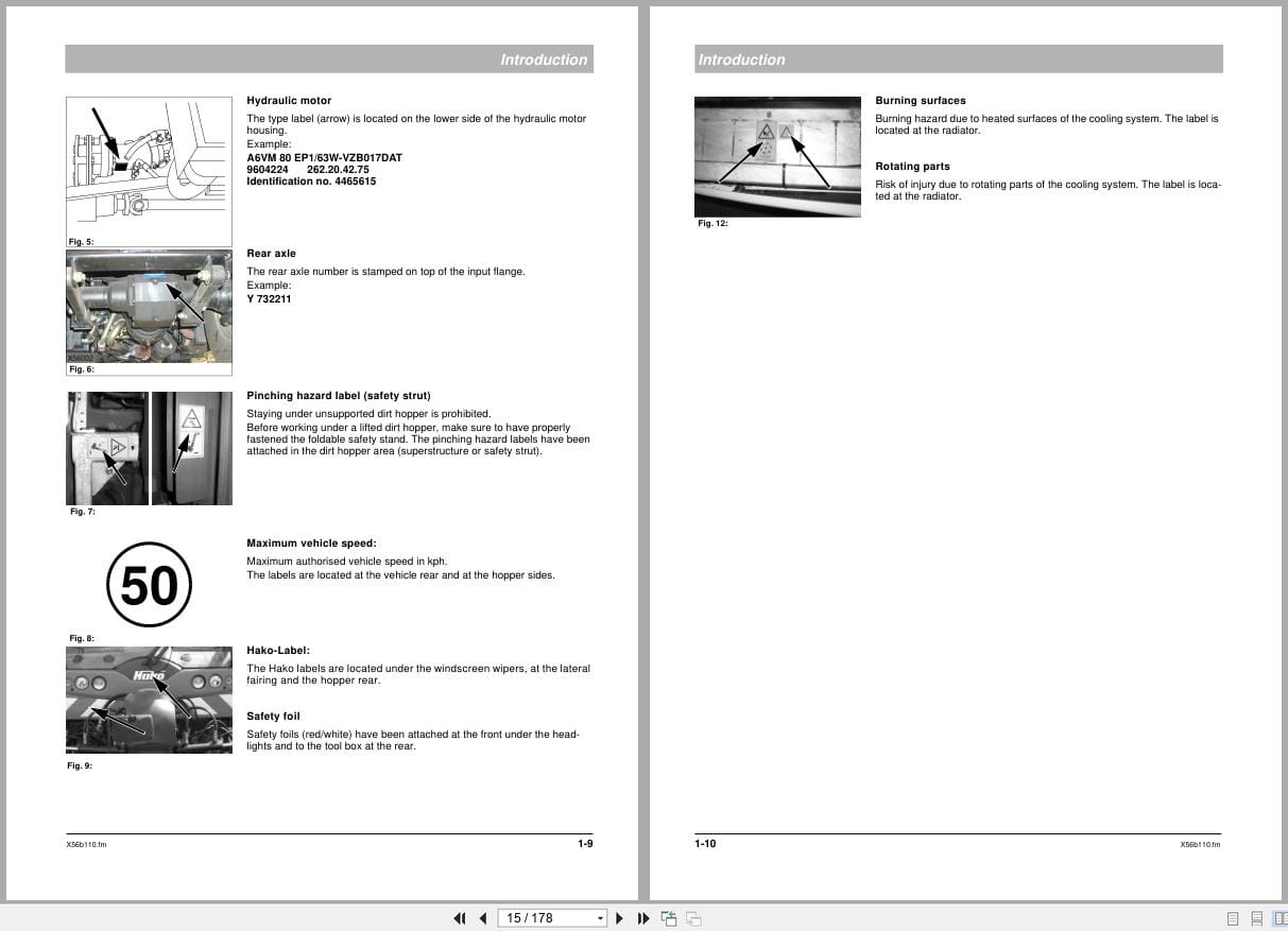 Hako Sweeper Citymaster 2000 Euro 3 Operation And Maintenance Instruction 88 10 2703 2007 (3)