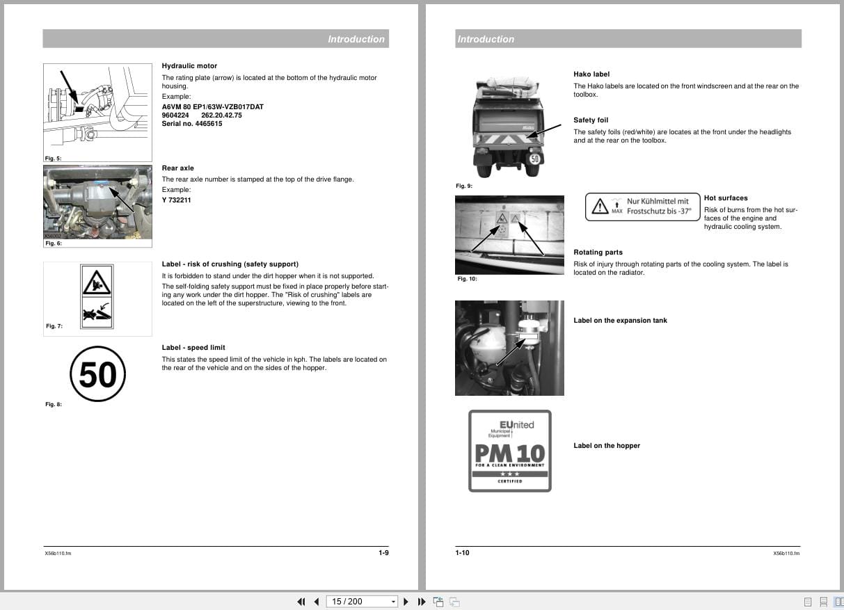 Hako Sweeper Citymaster 2000 Euro 5 Operating Manual 88 10 2906 3451 01 2016 (2)