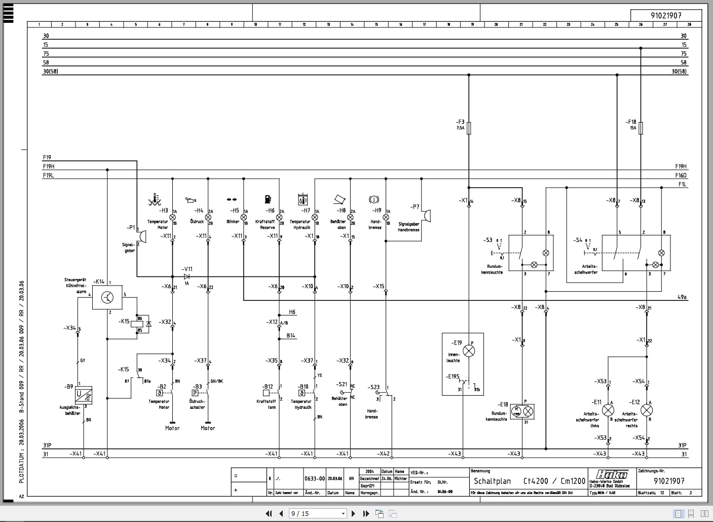 Hako Sweeper Citytrac 4200 Citymaster 600 1200 Electrical Installation (2)