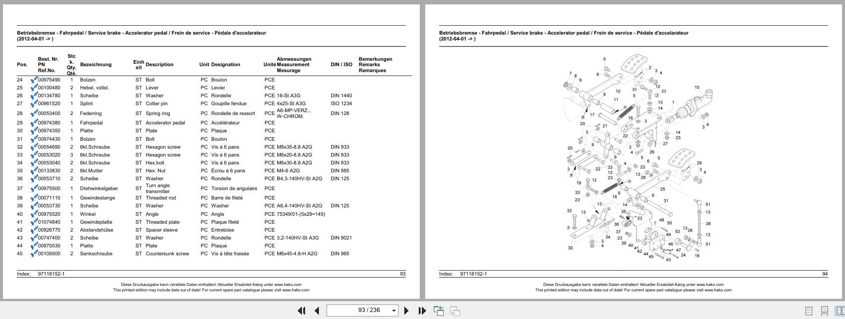 Hako Sweeper Hakomatic B1100 FLEX 7580.02 Spare Parts List (2)