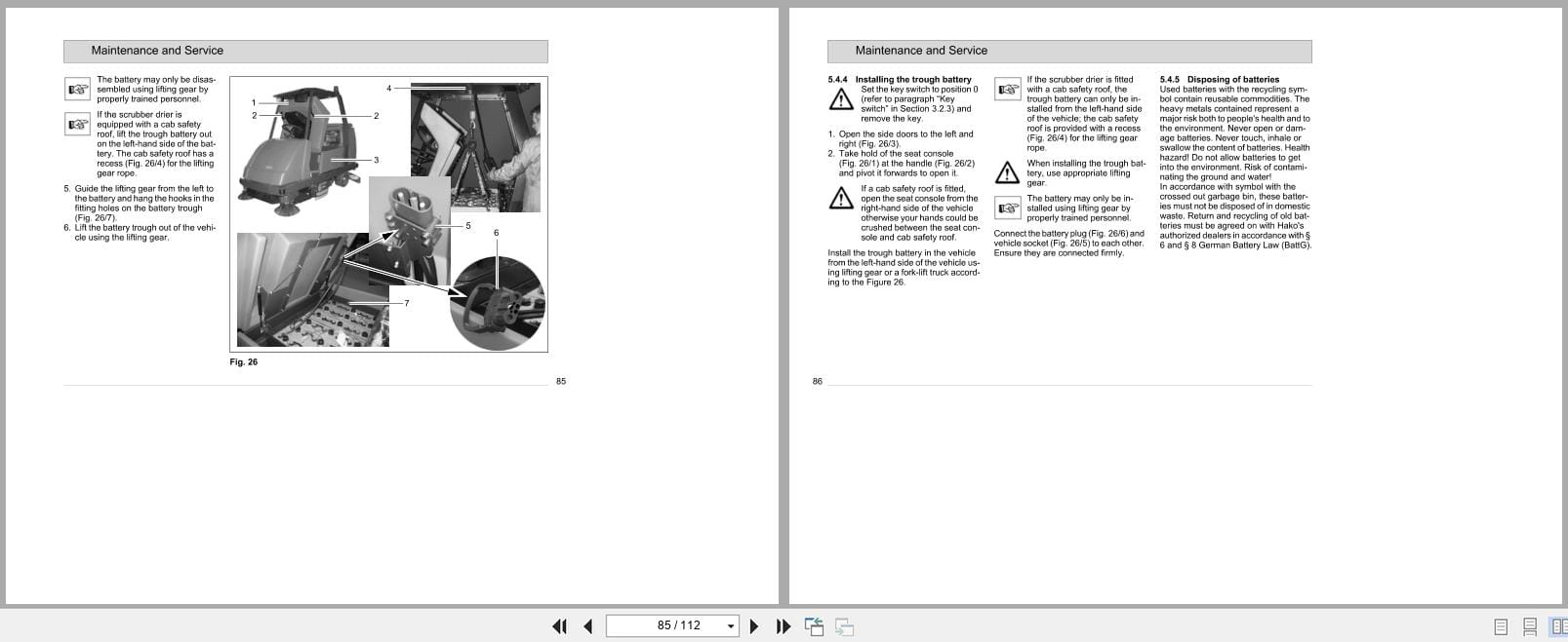 Hako Sweeper Hakomatic B1100 Instruction Manual 88 10 2955 3451 00 (3)