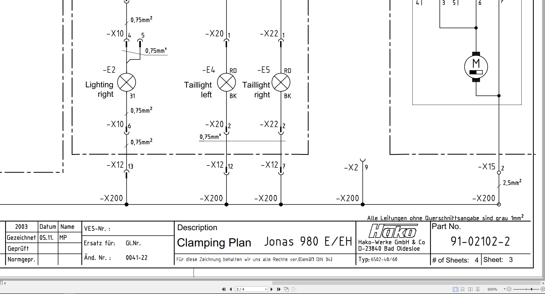 Hako Sweeper Jonas 980E 980EH Apex 47B Clamping Plan Electrical Schematic 91 02102 2 (2)
