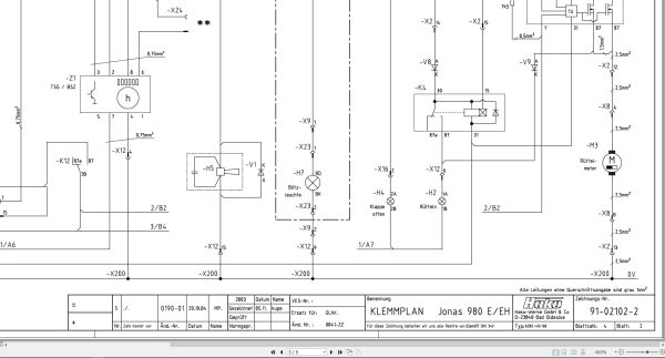 Hako Sweeper Jonas 980E 980EH Circuit Diagram 91 02102 2 (2)
