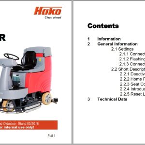 Hako Sweeper Scrubber B115R Service Manual (1)