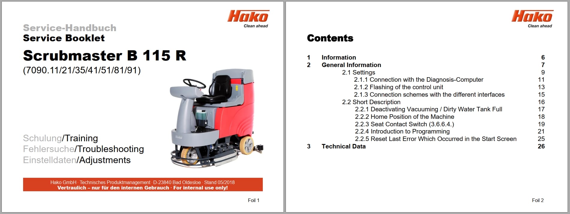 Hako Sweeper Scrubber B115R Service Manual (1)