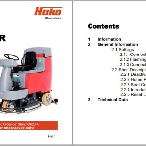 Hako Sweeper Scrubmaster B115R Admiral 28 30 Service Booklet (1)