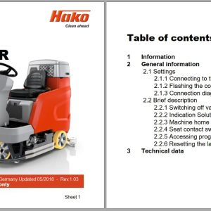 Hako Sweeper Scrubmaster B120 Service Booklet Wiring Diagram (1)