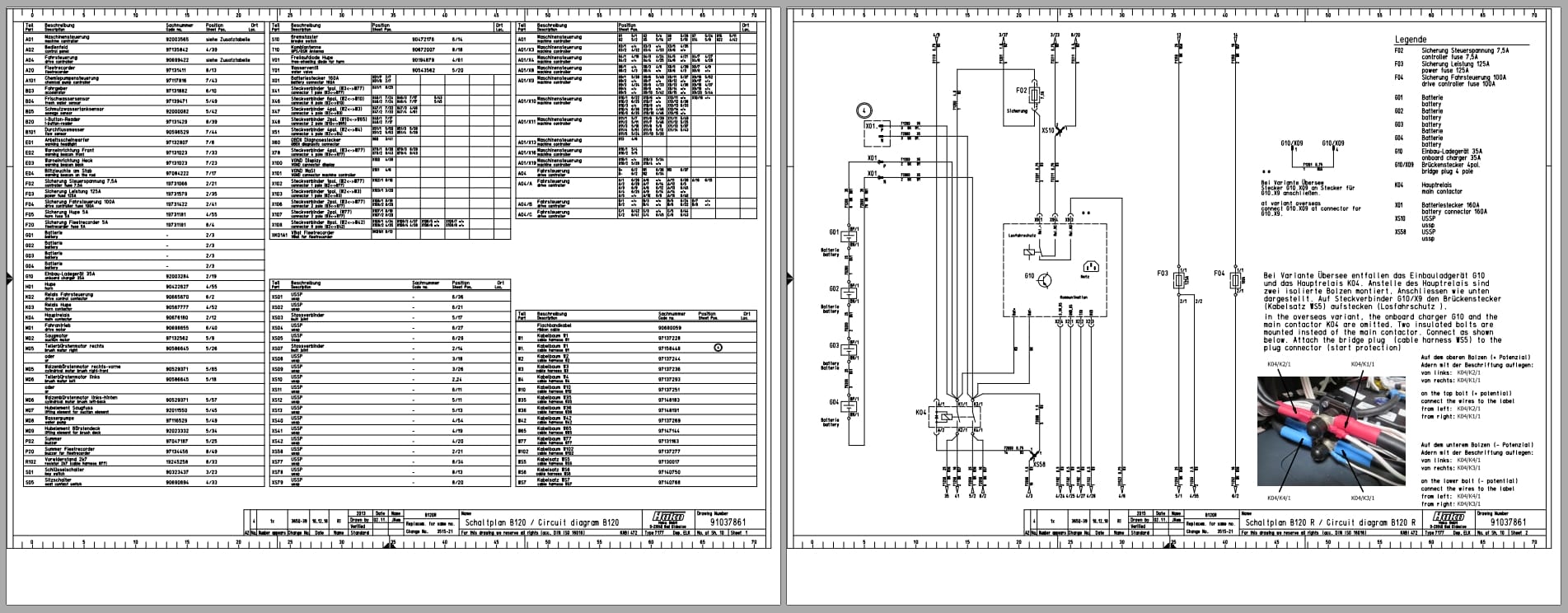 Hako Sweeper Scrubmaster B120 Service Booklet Wiring Diagram (3)