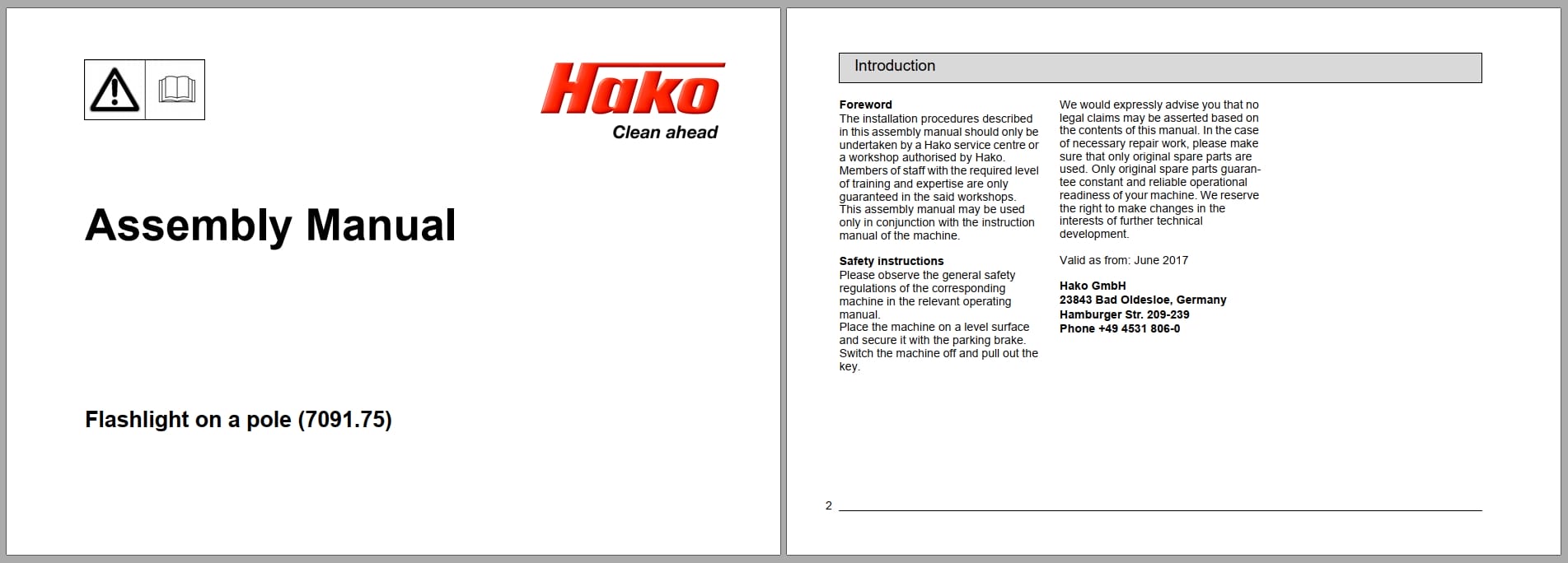 Hako Sweeper Scrubmaster B120R Assembly Manual (1)