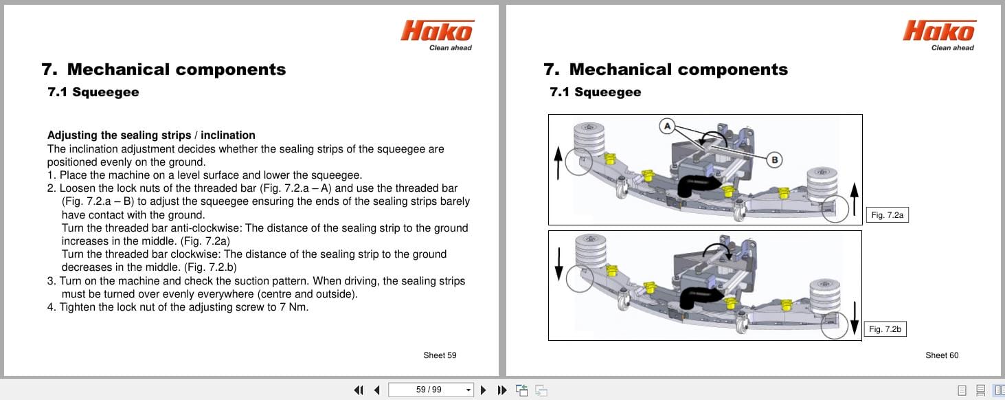Hako Sweeper Scrubmaster B120R Service Booklet 2018 (2)